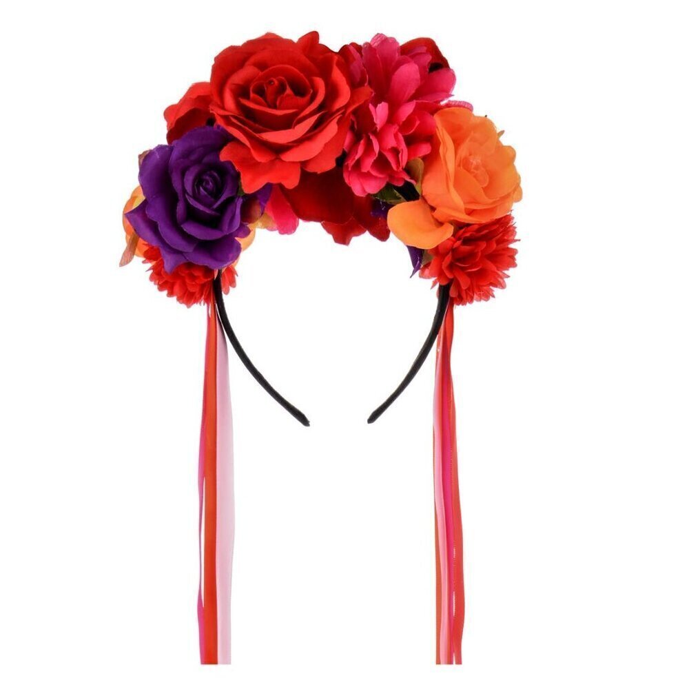 Women Day of the Dead Flower Crown Festival Headband Rose Mexican Floral Headpie